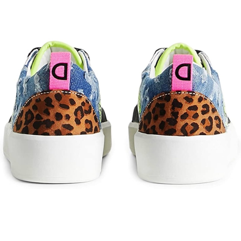 Euc Desigual Fancy Crazy Patch Multicoloured Snea… - image 3